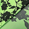 Сатин спандекс принт "Цветы" D3 зеленый, черный, 100 г/м², 150 см фото № 3