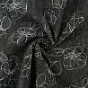 Хлопок принт "Цветы", черный, белый, 100 г/м², 135 см фото №1