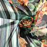 Шифон принт "Розы" односторонний бордюр F021742, черный, зеленый, 75 г/м², 150 см фото №1