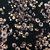 Шифон вельвет принт "Цветы" D10029, черный, бордово-коричневый, 70 г/м², 150 см фото № 4