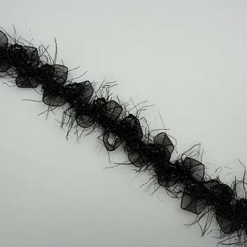 Тесьма декоративная T 132-1 черный, 3 см (намотка 10 ярдов)