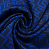 Трикотаж  жаккард с блеском "Геометрия" D#9855 синий, черный, 150 см, 300 г/м² фото №1