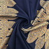 Трикотаж джерси принт "Узоры" R024151 темно-синий, песочный, 150 см, 270 г/м² фото №1