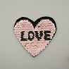 Термонаклейка "LOVE" KL-143 розовый, серебро, 8 см фото №1