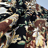 Трикотаж джерси принт "Леопард и цветы" D521, песочный, зеленый, 150 см, 290 г/м² фото № 2