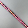 Тесьма декоративная жаккардовая T208-2 розовый, белый, 1 см (намотка 25 ярдов) фото №1