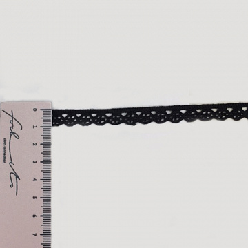 Тесьма декоративная  Y142 х/б черный, 1 см (намотка 25 ярдов)