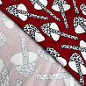 Трикотаж ливерпуль принт "Грибы" HN-024, темно-красный, белый, 250 г/м², 150 см фото № 2