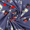 Трикотаж футер принт "Микимаус" RY23290 фиолетово-синий, красный, 150 см, 250 г/м² фото №1