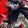 Сетка трикотажная "Узоры" J182, красный, темно-коричневый, 150 см, 110 г/м² фото № 5
