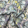 Шифон принт "Акварельные цветы" XPW086 молочный, серо-голубой, 150 см, 95 г/м² фото №1