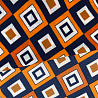Креп плательный "Ромбы" D16009, черничный, оранжевый, 150 см, 100 г/м² фото № 3