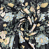 Креп плательный "Цветы" D16001 черный, серо-голубой, 150 см, 100 г/м² фото №1