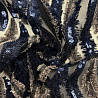 Сетка пайетки "Перья" YMH, черный, синий, 150 см фото № 4