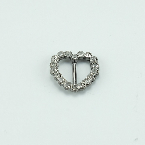Пряжка "Сердце" 1661, серебро, 1,5 см