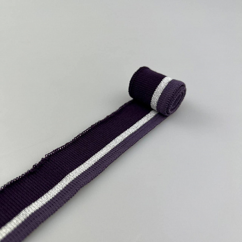 Подвяз трикотажный R35 серо-фиолетовый, баклажановый, 2,5 см