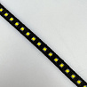 Тесьма декоративная жаккардовая T203-2 черный, желтый, 1 см (намотка 25 ярдов) фото №1