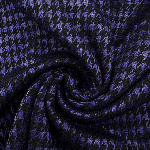 Трикотаж  жаккард с блеском "Гусиная лапка" TH6289 фиолетовый, черный, 150 см, 300 г/м²