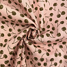 Коттон принт "Вишня" D3167, светло-розовый, оливково-коричневый, 145 см, 100 г/м² фото №1