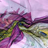 Шифон принт "Перья" односторонний бордюр F020589, светло-розовый, темно-розовый, 75 г/м², 150 см фото №1