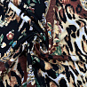Трикотаж джерси принт "Леопард и цветы" D521, песочный, зеленый, 150 см, 290 г/м² фото №1