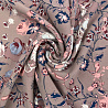 Ниагара принт "Цветы" N4241 бежево-розовый, джинсовый, 150 см, 110 г/м² фото №1