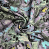 Шифон принт "Акварельные цветы" XPW086 пыльно-фиолетовый, серый, 150 см, 95 г/м² фото №1