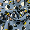 Плательная принт с вискозой "Леопард" DSSM134 серо-голубой, желтый, 150 см, 90 г/м² фото №1