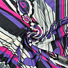 Трикотаж масло набивное "Цветы" D2 Col.1 фиолетовый, черный, 150 см, 200 г/м² фото №1