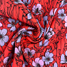 Ниагара принт "Цветы" N0637 кораллово-розовый, сиреневый, 150 см, 110 г/м² фото №1