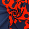 Трикотаж "Оттоман" принт узор D036 Col.4, темно-синий, красный, 150 см, 270 г/м² фото №1