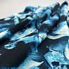 Креп плательный "Цветы" R157, черничный, голубой, 150 см, 100 г/м² фото № 2