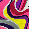 Трикотаж масло набивное "Абстракция" D3, розовый, фиолетовый, 150 см, 200 г/м² фото № 4