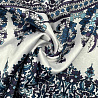 Сатин (атлас) принт "Узор" D7 белый, фиолетовый, 100 г/м², 150 см фото №1