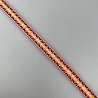 Тесьма декоративная жаккардовая T208-1 оранжевый, белый, 1 см (намотка 25 ярдов) фото №1