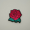 Термонаклейка "Роза" KL-181 розовый, зеленый, 4,5 см фото №1