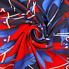 Трикотаж джерси принт купон D21505, красный, темно-синий, 290 г/м², 150 см фото №1