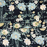 Креп плательный "Цветы" D16001 черный, серо-голубой, 150 см, 100 г/м² фото № 3