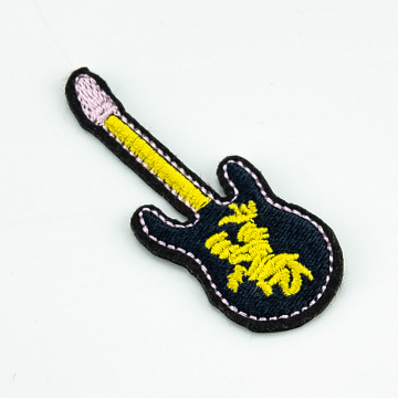 Термонаклейка "Гитара" KL-199 темно-синий, желтый, 7 см