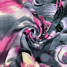 Трикотаж "Оттоман" принт, двухсторонний бордюр D5, фуксия, темно-серый, 150 см, 180 г/м² фото №1
