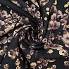 Шифон вельвет принт "Цветы" D10029, черный, бордово-коричневый, 70 г/м², 150 см фото №1