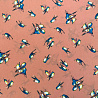 Шифон (супер софт) "Птички" WSF028 персиковый, синий, 150 см, 110 г/м² фото № 4
