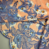 Поплин принт "Цветы" двухсторонний бордюр D1, персиковый, голубая лазурь, 100 г/м², 130 см фото № 3