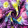 Сатин (атлас) принт "Цветы" D9873, малиновый, фиолетовый, 100 г/м², 150 см фото №1