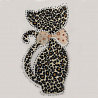 Термоаппликация "Кошка" FM5 бежевый, черный, 30 см фото №1
