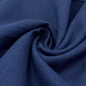 Лен с вискозой XD815 темно-синий, 150 см, 180 г/м²