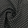Шифон креп принт "Горохи" D1 черный, белый, 150 см, 80-85 г/м² фото №1