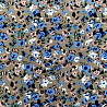 Трикотаж масло браш "Цветы" D DTY238 темно-бежевый, голубой, 150 см, 200 г/м² фото № 4