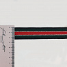 Лампас трикотажный с люрексом T T020 зеленый, серебро, красный, 2,5 см (намотка 77 ярдов) фото №1