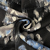 Плательная принт D CX033 черный, серо-синий, 250 г/м², 150 см фото №1